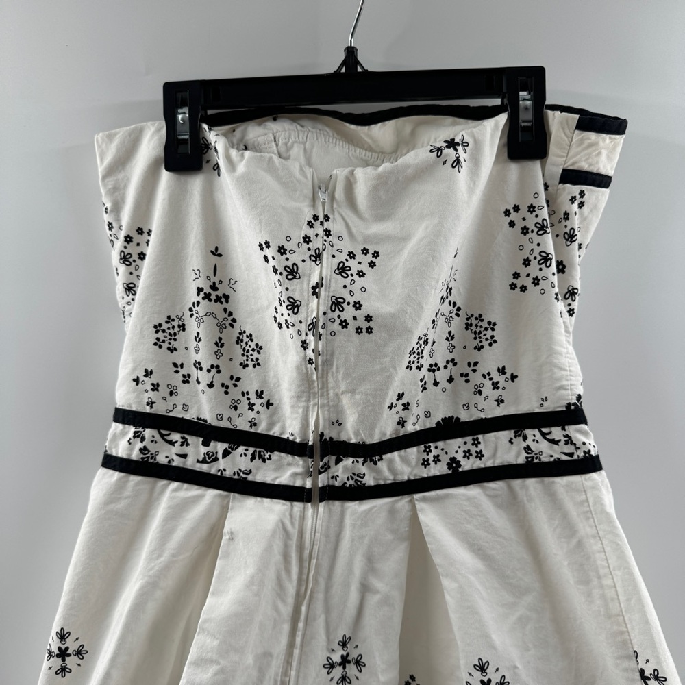 Studio Y Strapless Black & White Dress Size Medium Fit & Flare - Picture 6 of 9
